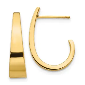 14k Medium Polished J Hoop Earrings