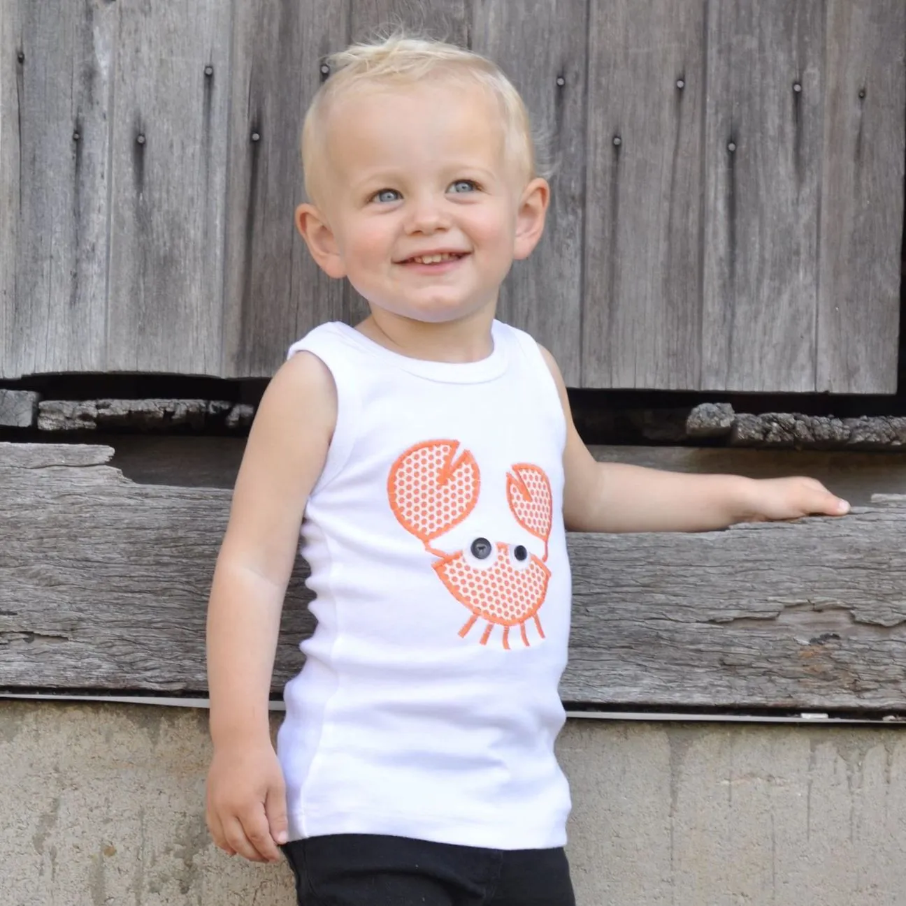 Appliqued Bodysuit - Cooper the Crab