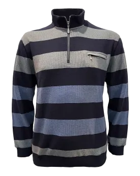 Back Bay Block Stripe 1/4 Zip Pullover