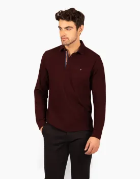 Capri Maroon Long Sleeve Polo Shirt