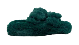 Colors Of California - Faux Fur Slipper Forest Green