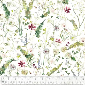 Cotton Fabric, FLOWERFIELD IVORY, 53785D-2, Perennial Collection by Kelly Ventura for Windham Fabrics