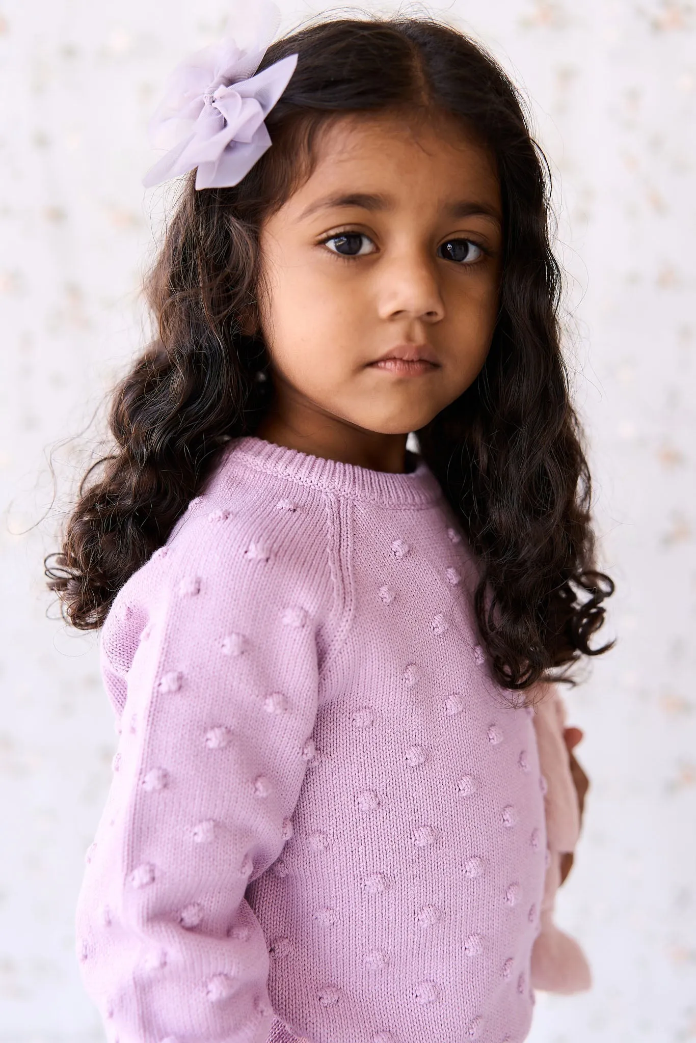 Dotty Knit Jumper - Lilac Blush