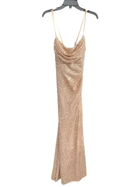 Dress Party Long By Clothes Mentor In Rose Gold, Size: 8