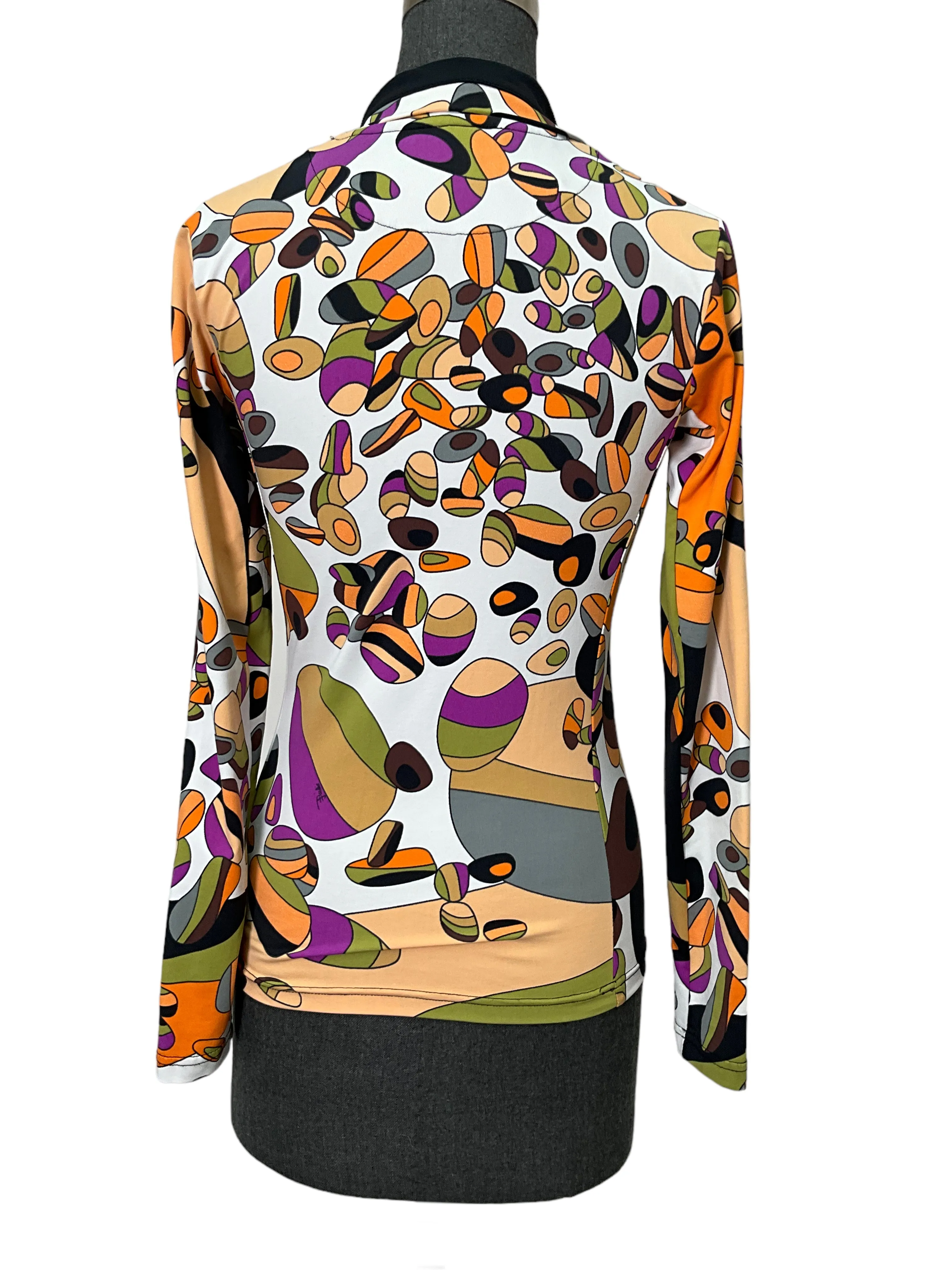 Emilio Pucci Abstract Printed Long Sleeve Top Size S