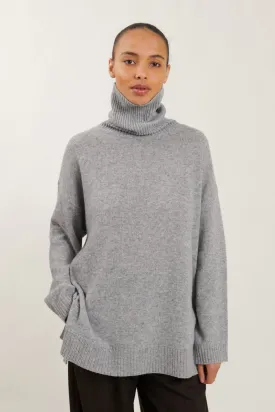 Line T-Neck - Light Grey Mel.