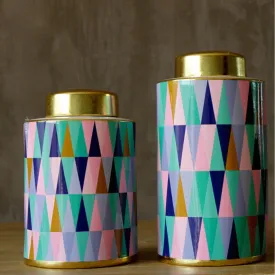 Pastel Geomatric Pattern Urn Vases