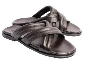 Pelle "Balaer" Slip-On Calfskin Sandal Brown