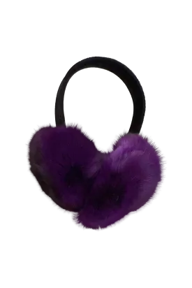 Purple Chinchilla Fur Earmuffs