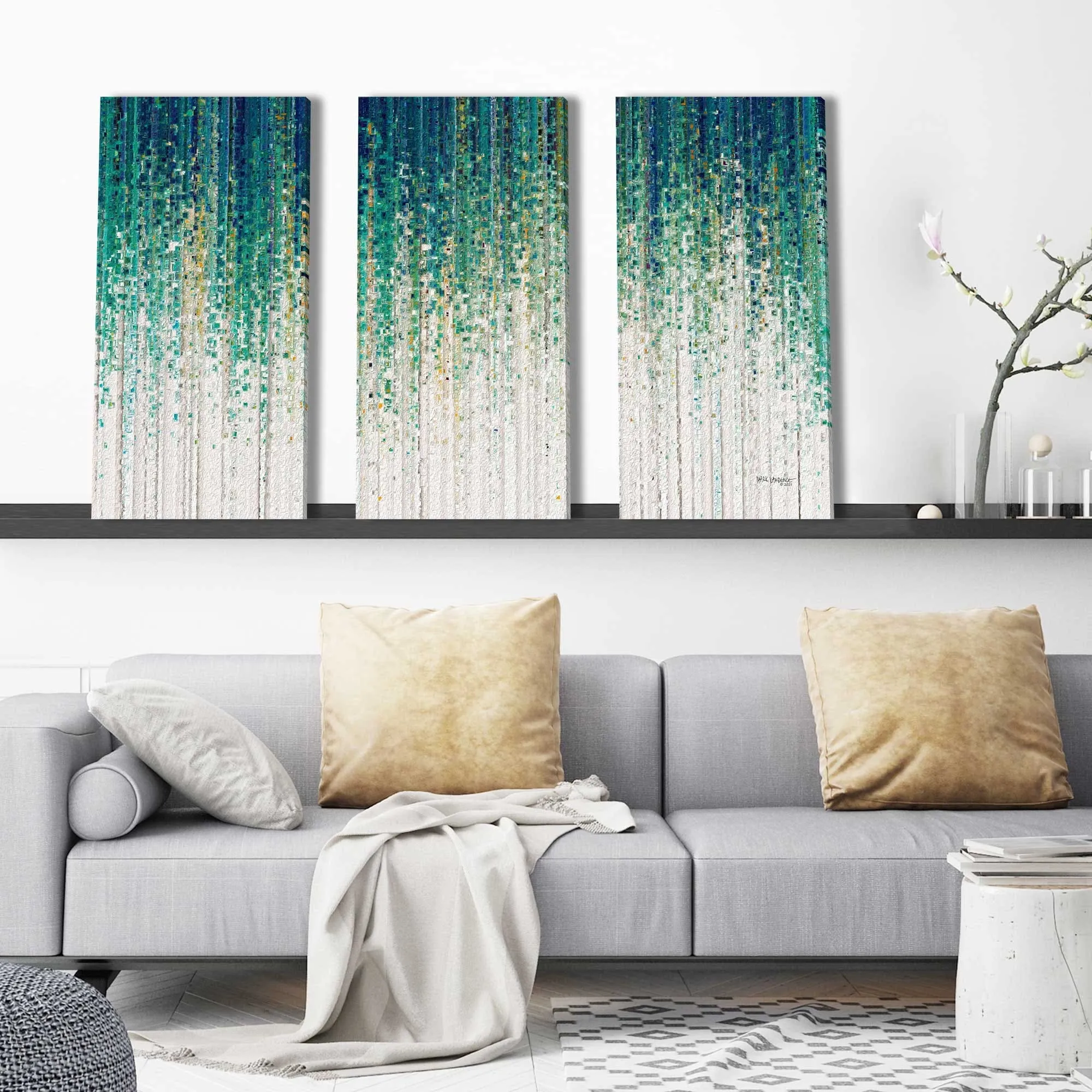 "1 Timothy 1 14 Abundant Grace " 3 Piece Set on Canvas