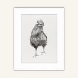 "Rooster" A4 Matted Print - Tara Cassidy