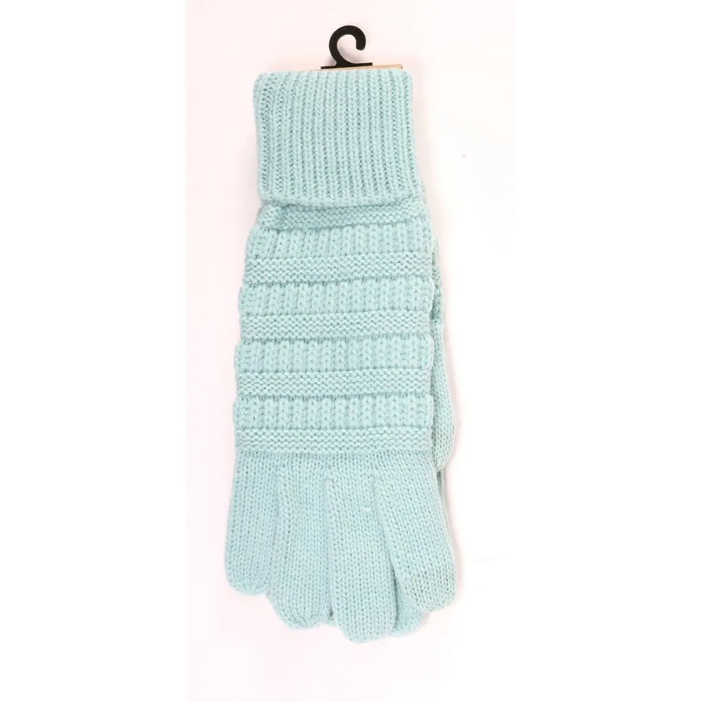 SOLID CABLE KNIT CC GLOVES