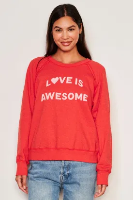 Sundry Awesome Raglan Sweatshirt in Flare Red