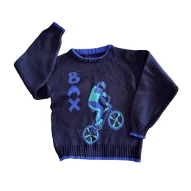 Vintage 1980s Navy "BMX" Jumper / 4-5 Years